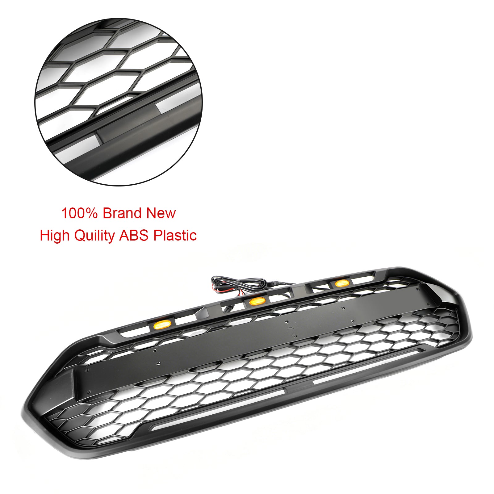 2018-2023 Ford Transit Custom Trail avec 3LED noir mat calandre de pare-chocs avant style Raptor