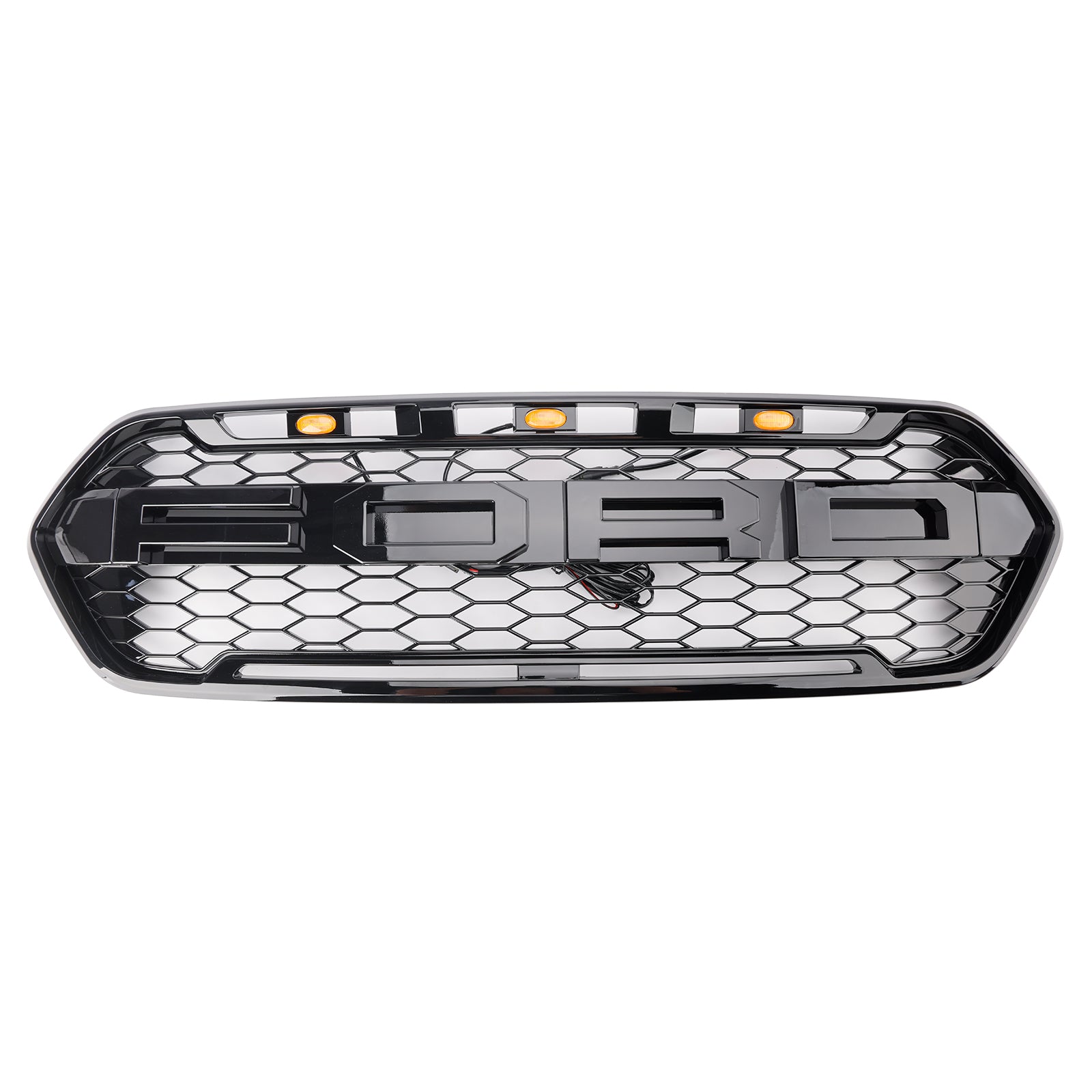 2018-2023 met 3LED glanzend zwarte Ford Transit Custom Trail met 3LED voorbumpergrille