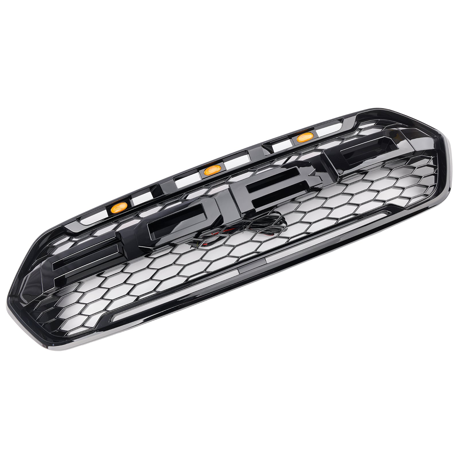 2018-2023 met 3LED glanzend zwarte Ford Transit Custom Trail met 3LED voorbumpergrille