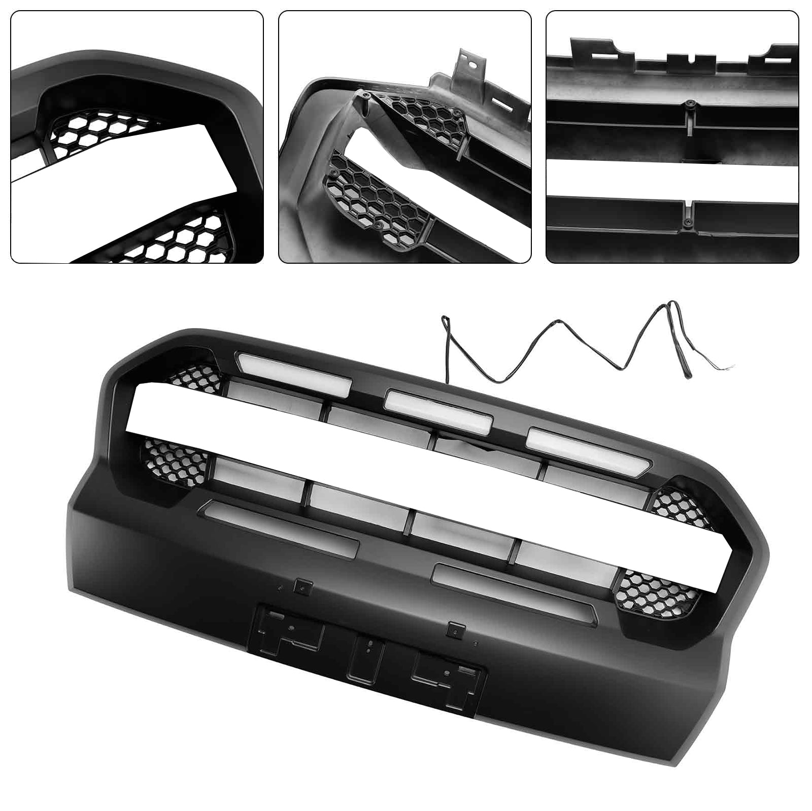 2019 2020 2021 2022 2023 Ford Ranger T8 W/LED Raptor Style Front Bumper Grille Grill