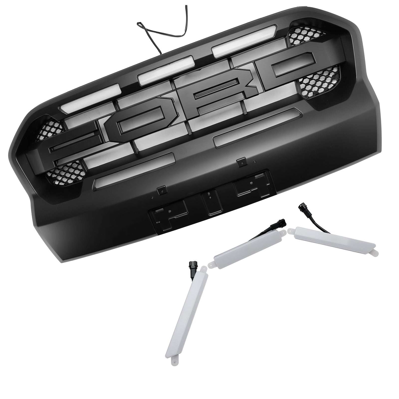 Ford Ranger T8 2019-2023 met LED Raptor-stijl voorbumpergrille