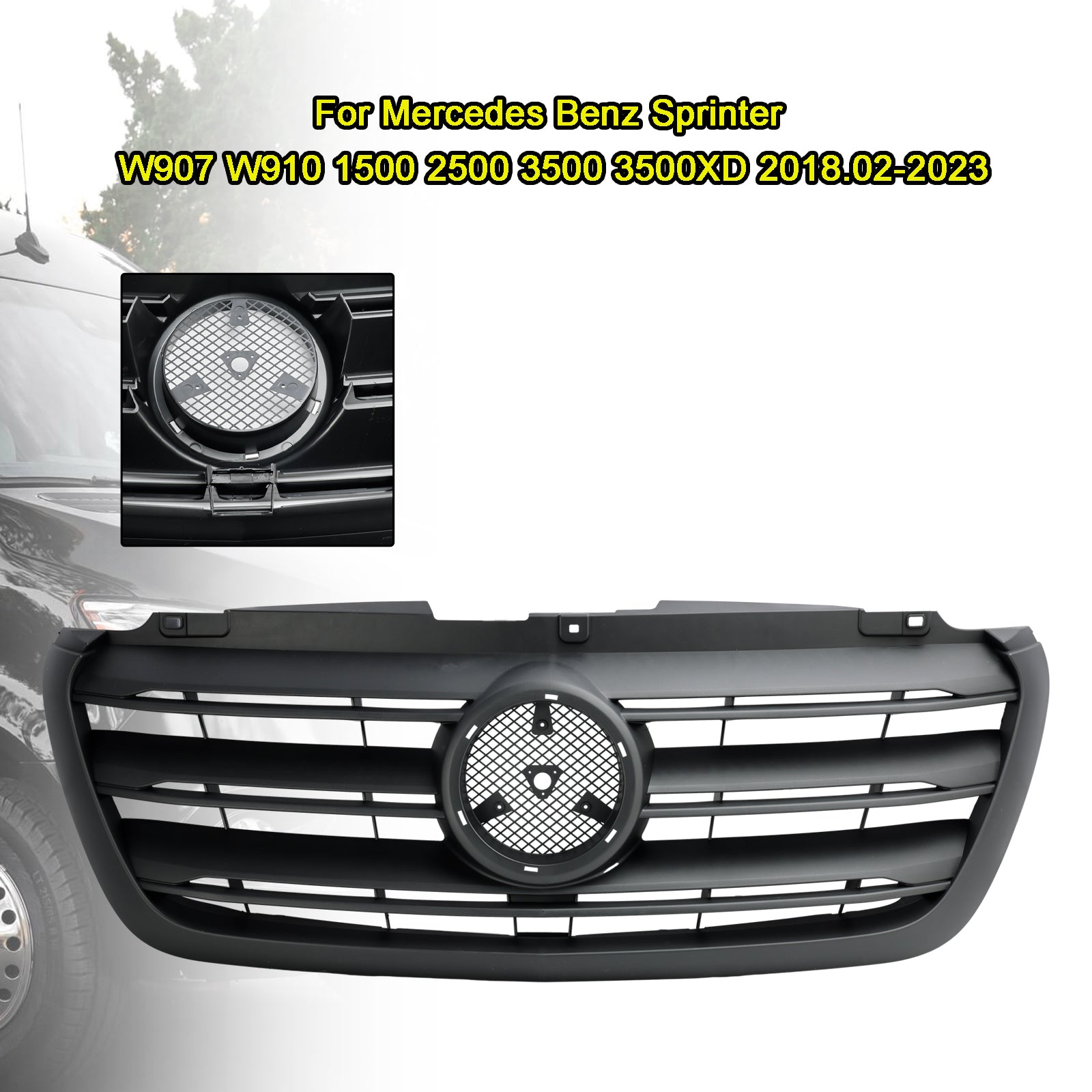 2018.02-2023 Mercedes Benz Sprinter W907 W910 1500 2500 3500 3500XD Front Bumper Grille Grill