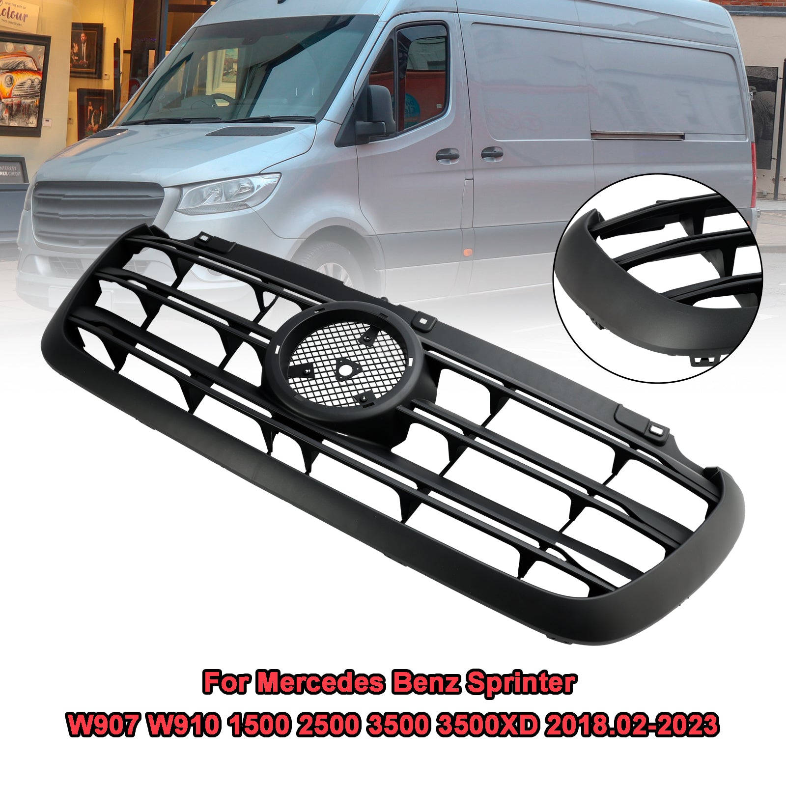 2018.02-2023 Mercedes Benz Sprinter W907 W910 1500 2500 3500 3500XD Front Bumper Grille Grill