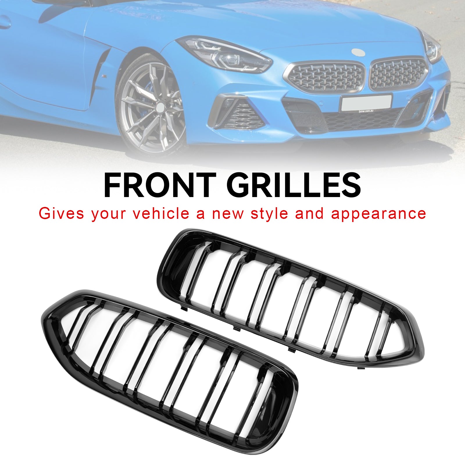 2019-2023 BMW G29 Z4 20I 30I M40I Gloss Black Front Kidney Grill Grille