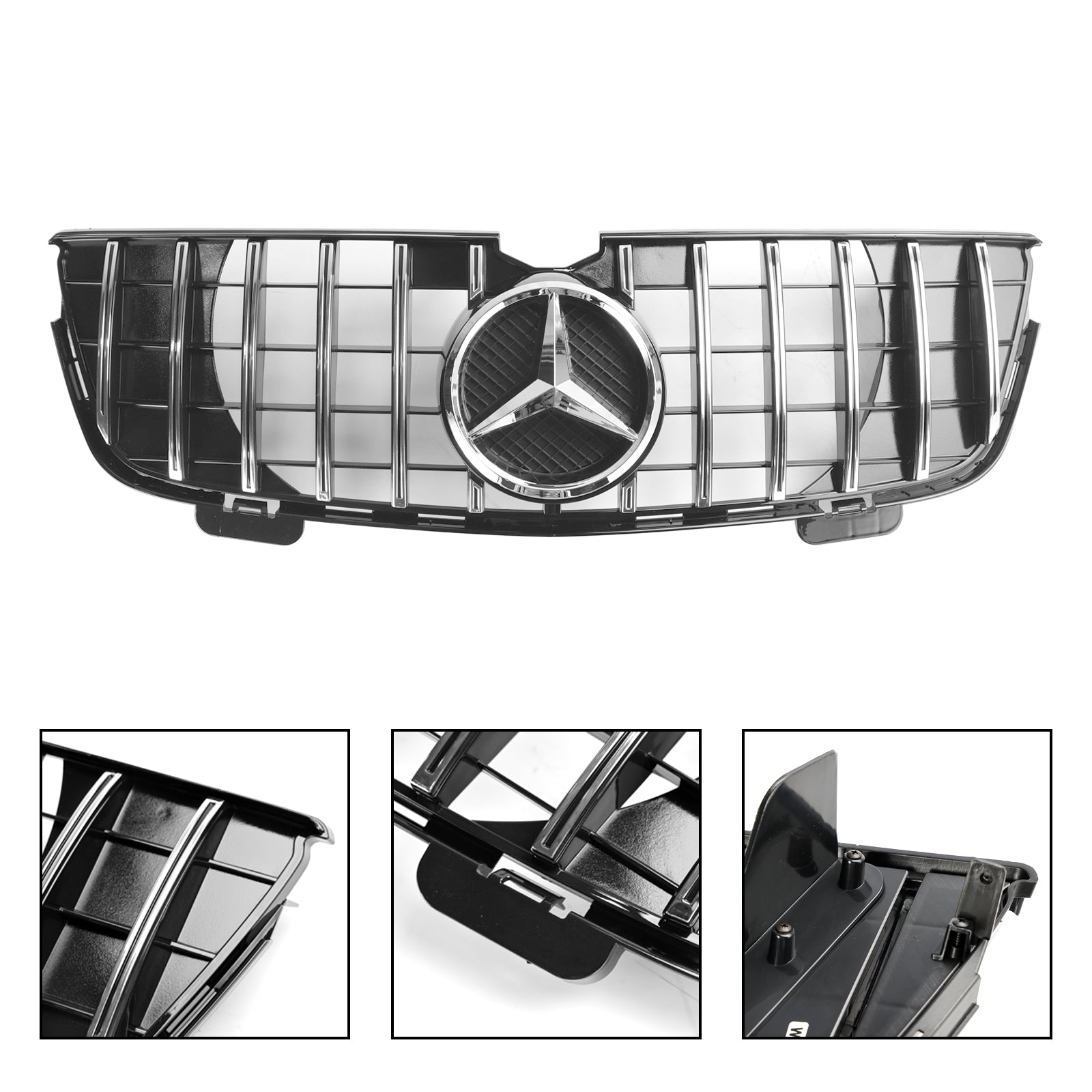 GT Front Bumper Grille Grill Fit Mercedes Benz GL-Class X164 2007-2009 Chrome