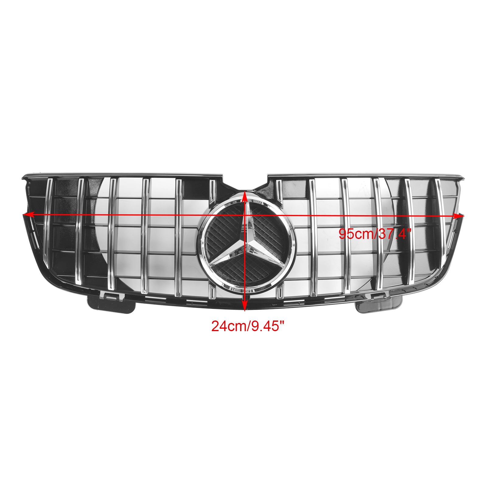 GT Front Bumper Grille Grill Fit Mercedes Benz GL-Class X164 2007-2009 Chrome