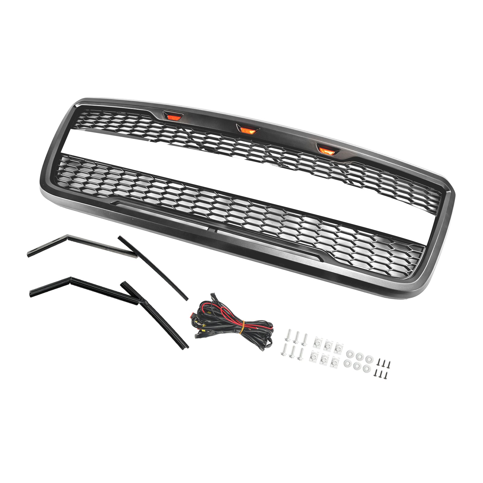 2004-2008 Ford F150 Raptor Style Front Mesh Hood Grille Grill med LED