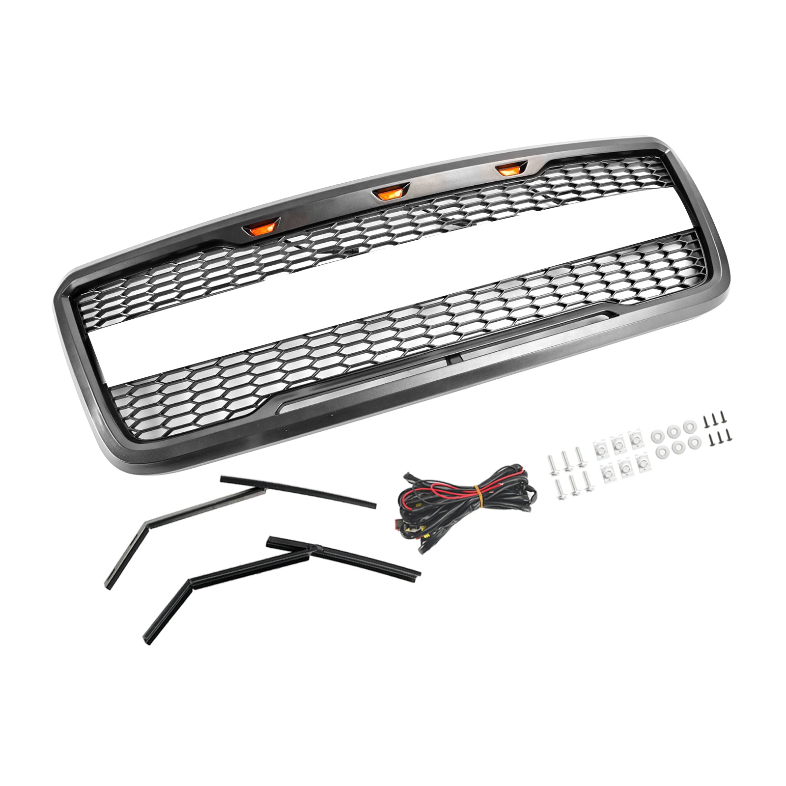 2004-2008 Ford F150 Raptor Style Front Mesh Hood Grille Grill med LED
