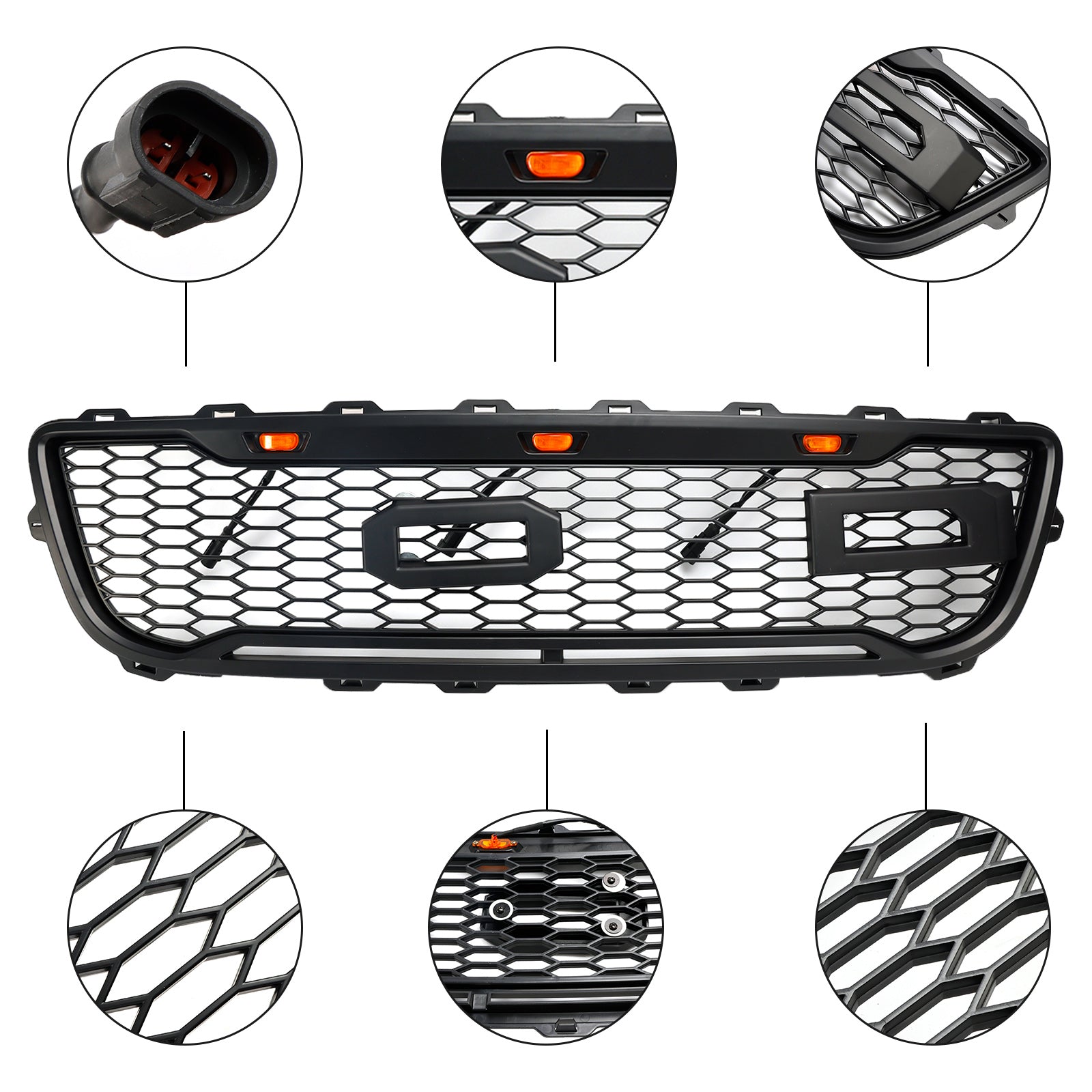 1999-2003 Ford F150 com Raptor LED estilo Raptor Black Front Front Honeycomb grade Grill