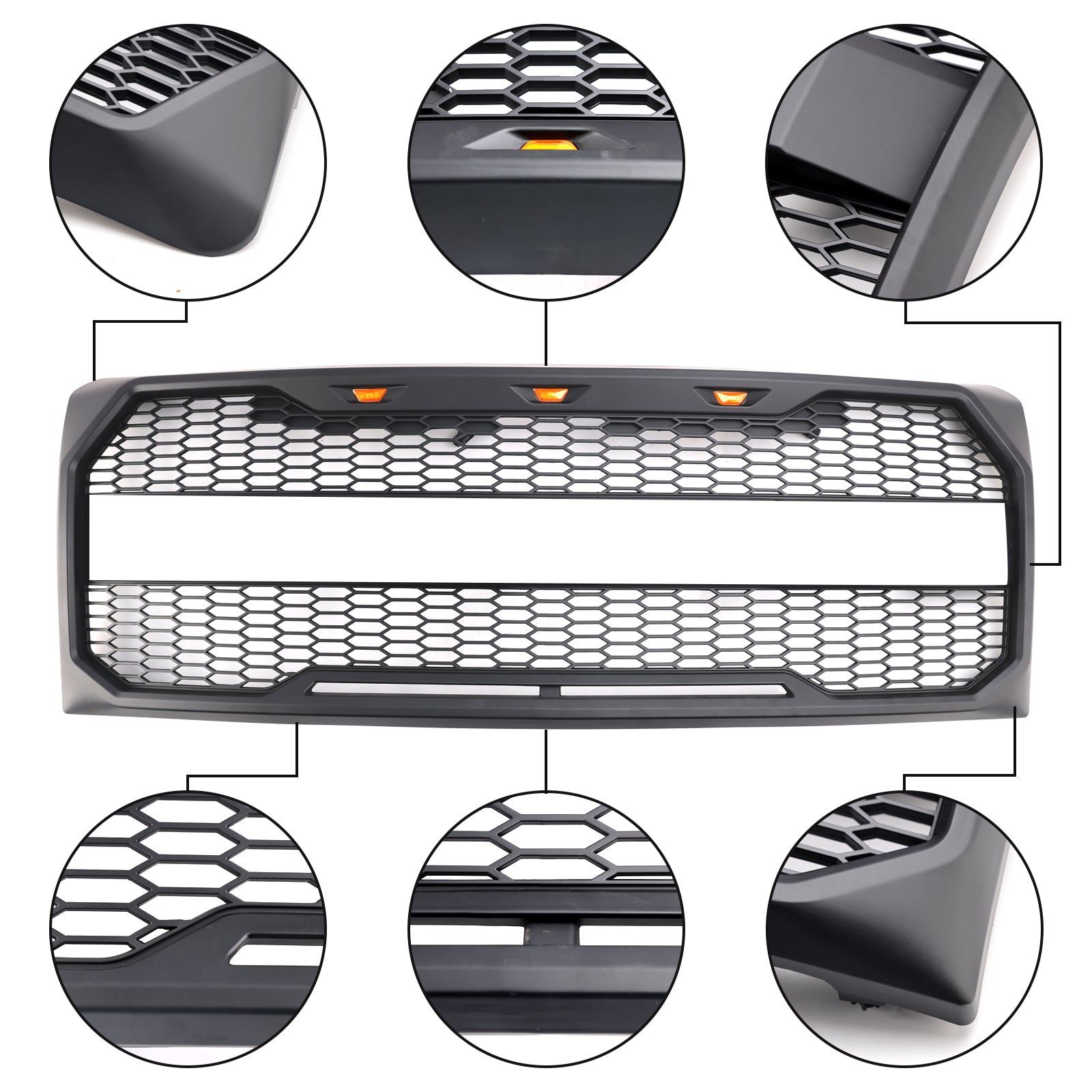 2009 2010 2011 2012 2013 2014 Ford F150 Raptor Style Grille de pare-chocs avant avec LED noir
