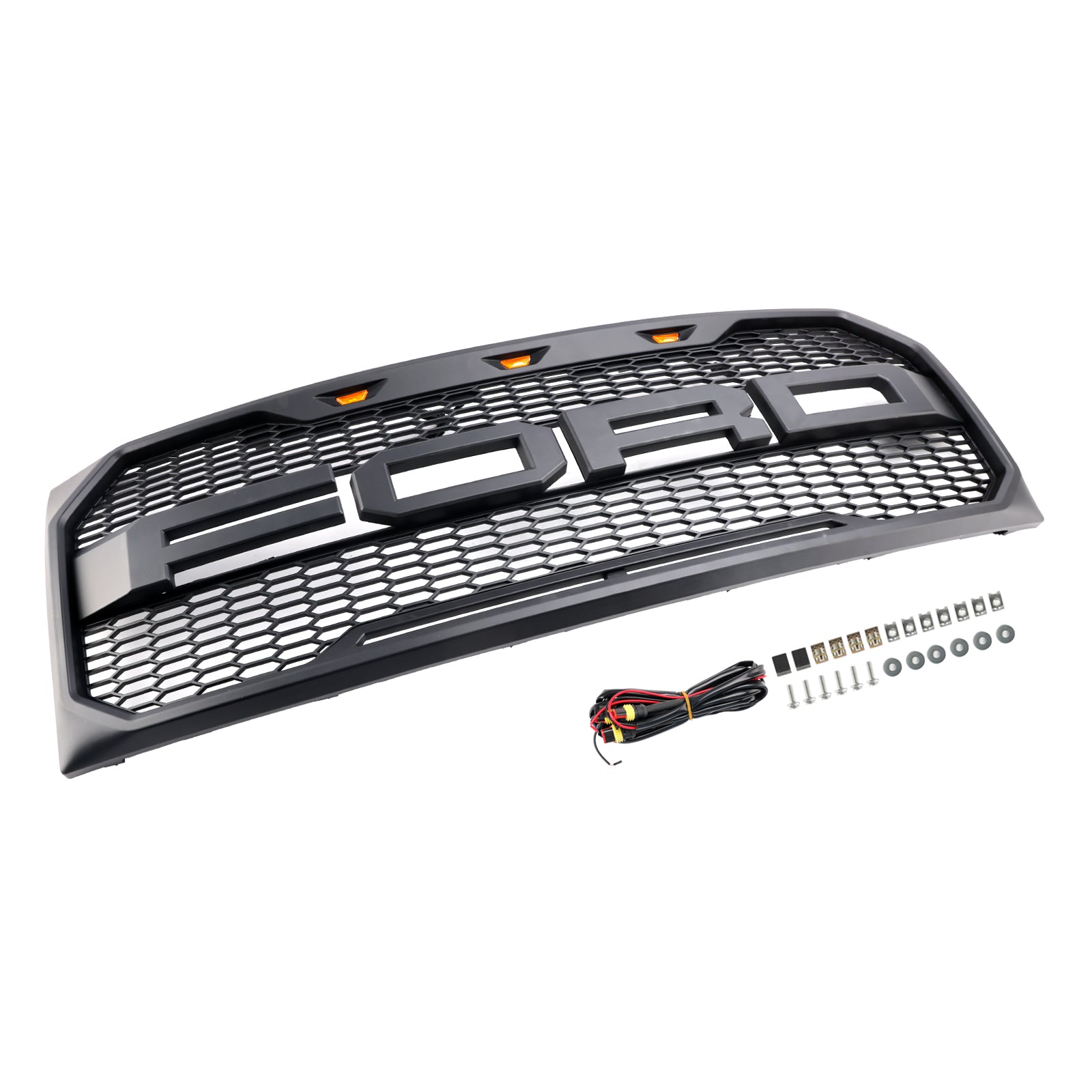 2009 2010 2012 2012 2013 2014 Ford F150 Raptor Style Front Challed Grille Grill avec LED Black