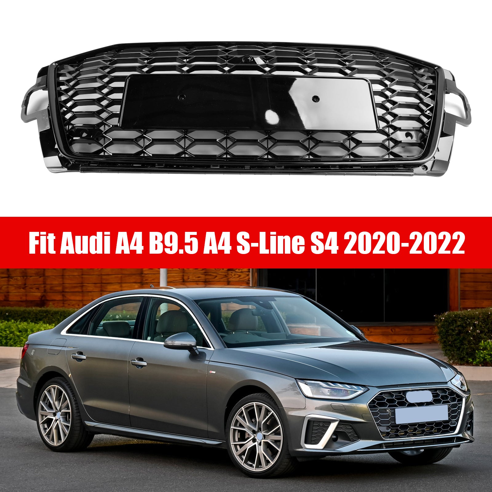 2020-2022 Audi A4 B9.5 A4 S-Line S4 RS4-stil støtfangergrill foran, grill 8W0853651D