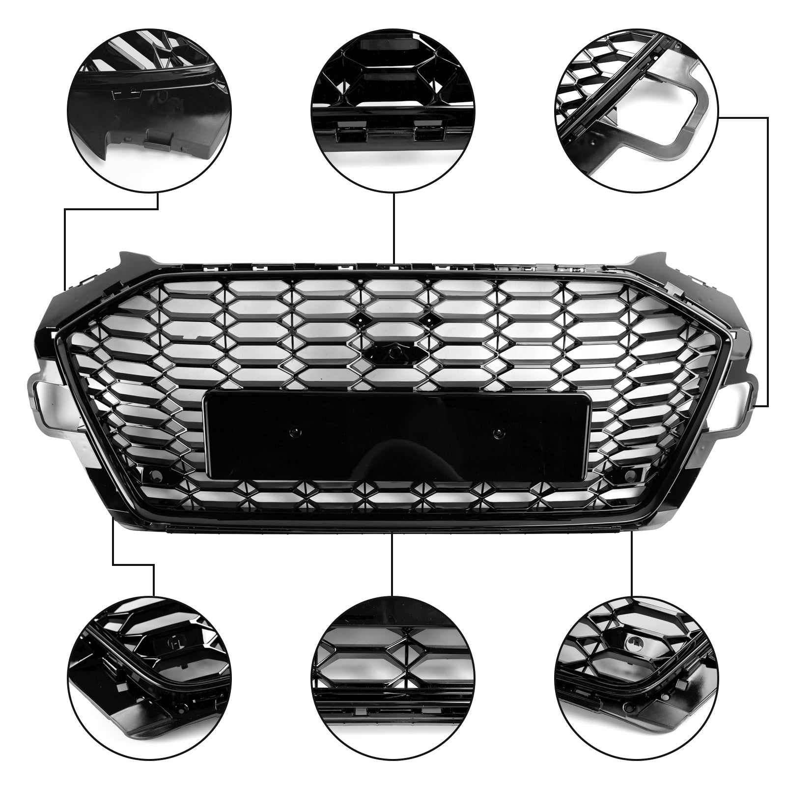2020-2022 Audi A4 B9.5 A4 S-Line S4 RS4-stil støtfangergrill foran, grill 8W0853651D
