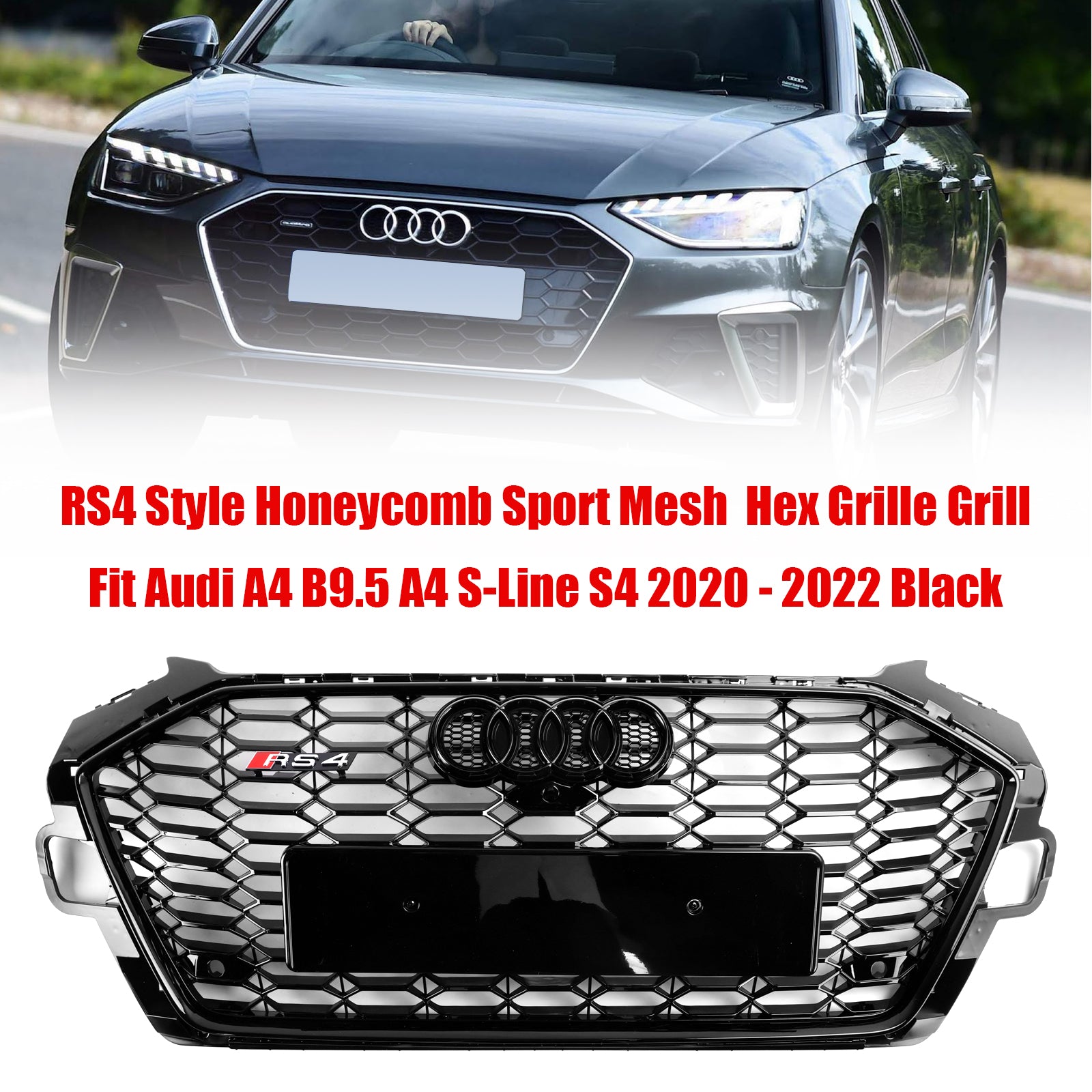 2020-2022 Audi A4 B9.5 A4 S-Line S4 RS4 Style Front Bumper Grill Grille 8W0853651D