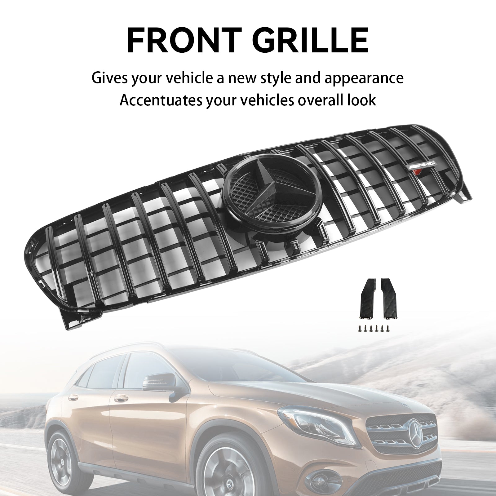 2017 2018 2019 Mercedes-Benz GLA W156 X156 Front Grille Facelift Zwart