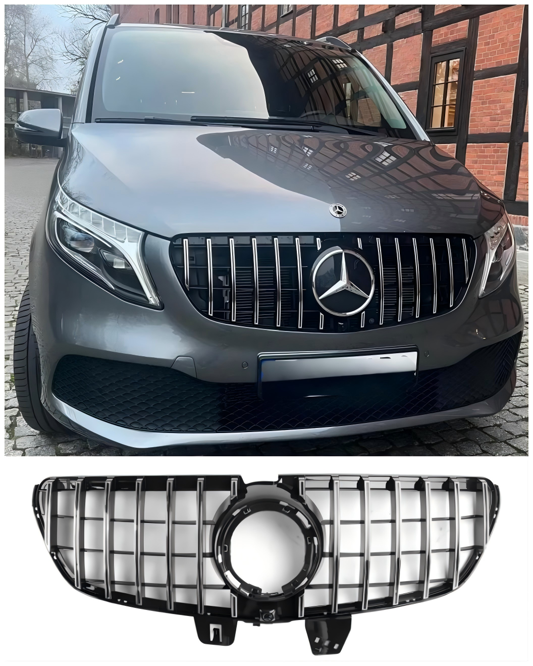 04.2019-2023 V-Class W447 Mercedes Benz Front Upper Grill Grille