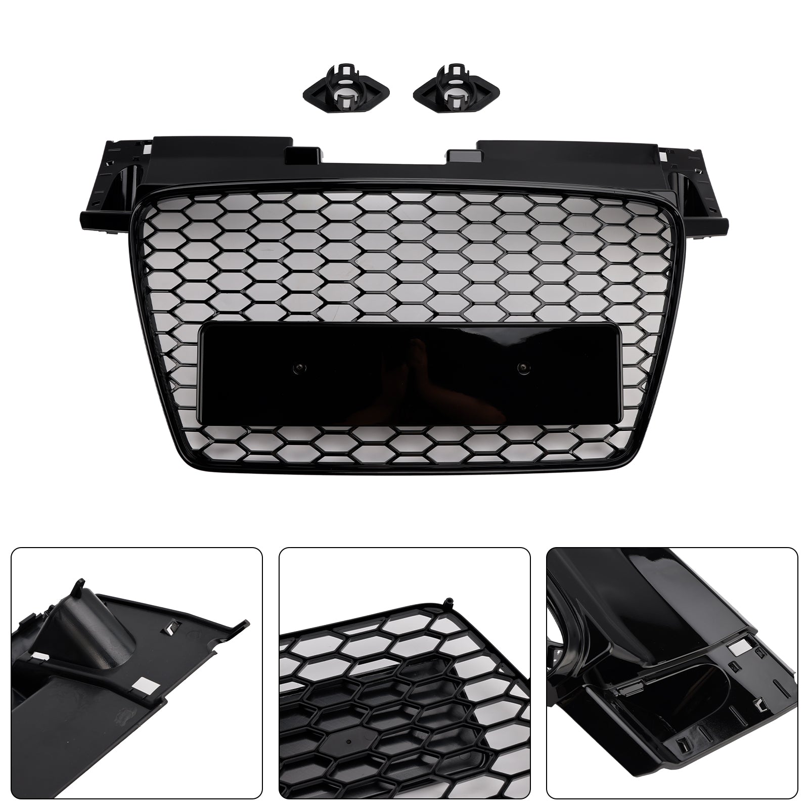2006-2014 Audi TT TTS RS Style Front Honeycomb Grille Grill Gloss Black