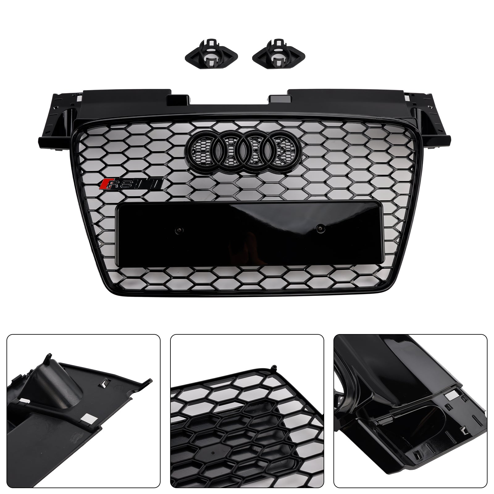 2006-2014 Audi TT TTS RS Style Front Honeycomb Grill Grille Bloss Black