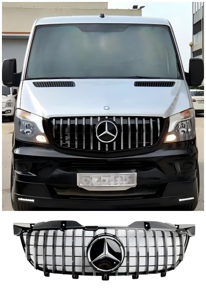 2006-2013 Mercedes Benz Sprinter W906 Front Bumper Grill Grille Chrome