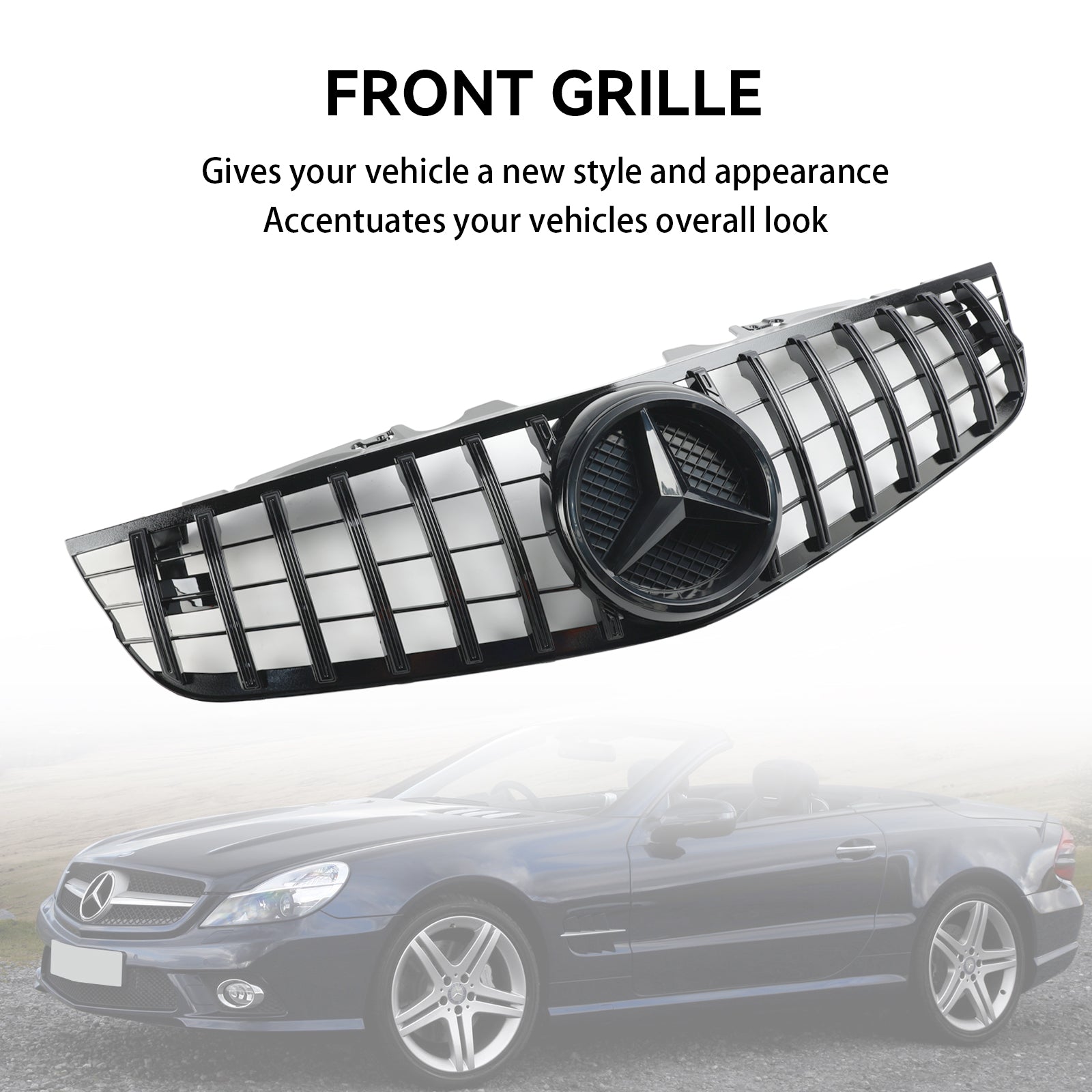 2009-2012 Mercedes Benz SL-SL-SLAS R230 SL550 SL600 Predný nárazník Horný gril
