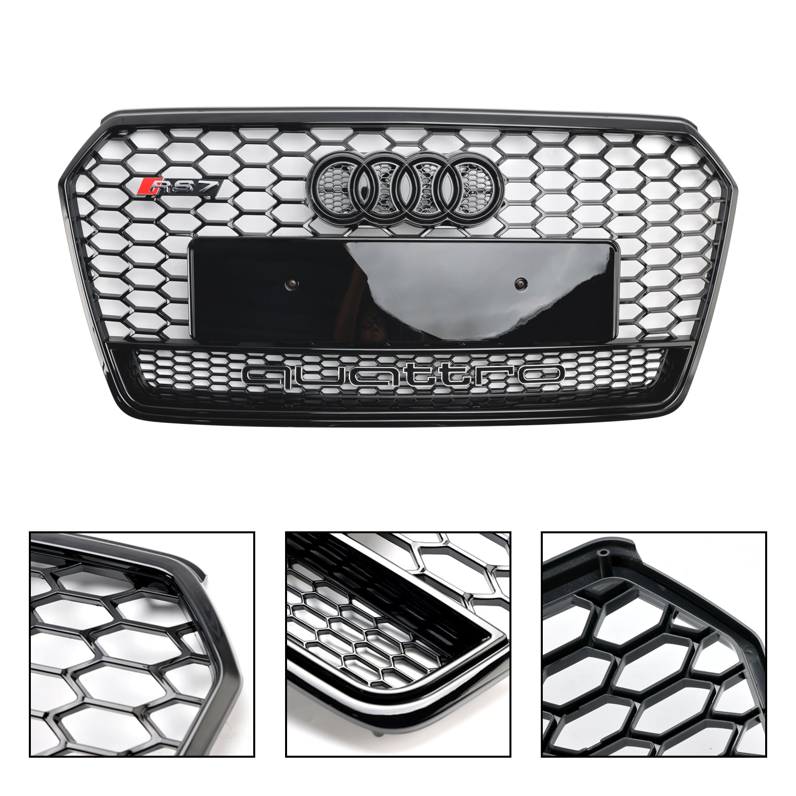 2016-2018 Audi A7 C7 S7 RS7 Style Honeycomb Front Bumper Grill Grille Black