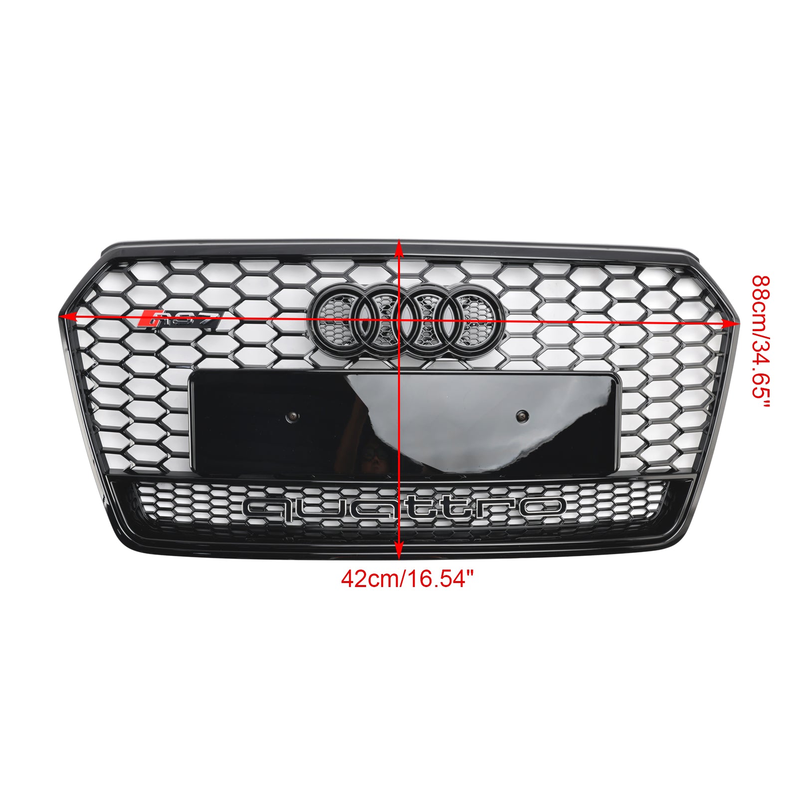 2016-2018 Audi A7 C7 S7 RS7 Style Honeycomb Front Bumper Grill Grille Black