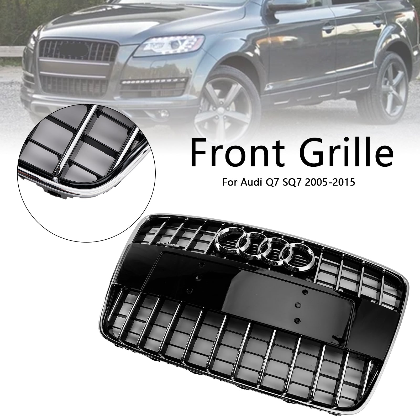 Audi Q7 SQ7 2005-2015 Sport Style Front Bumper Radiator Grille Grill