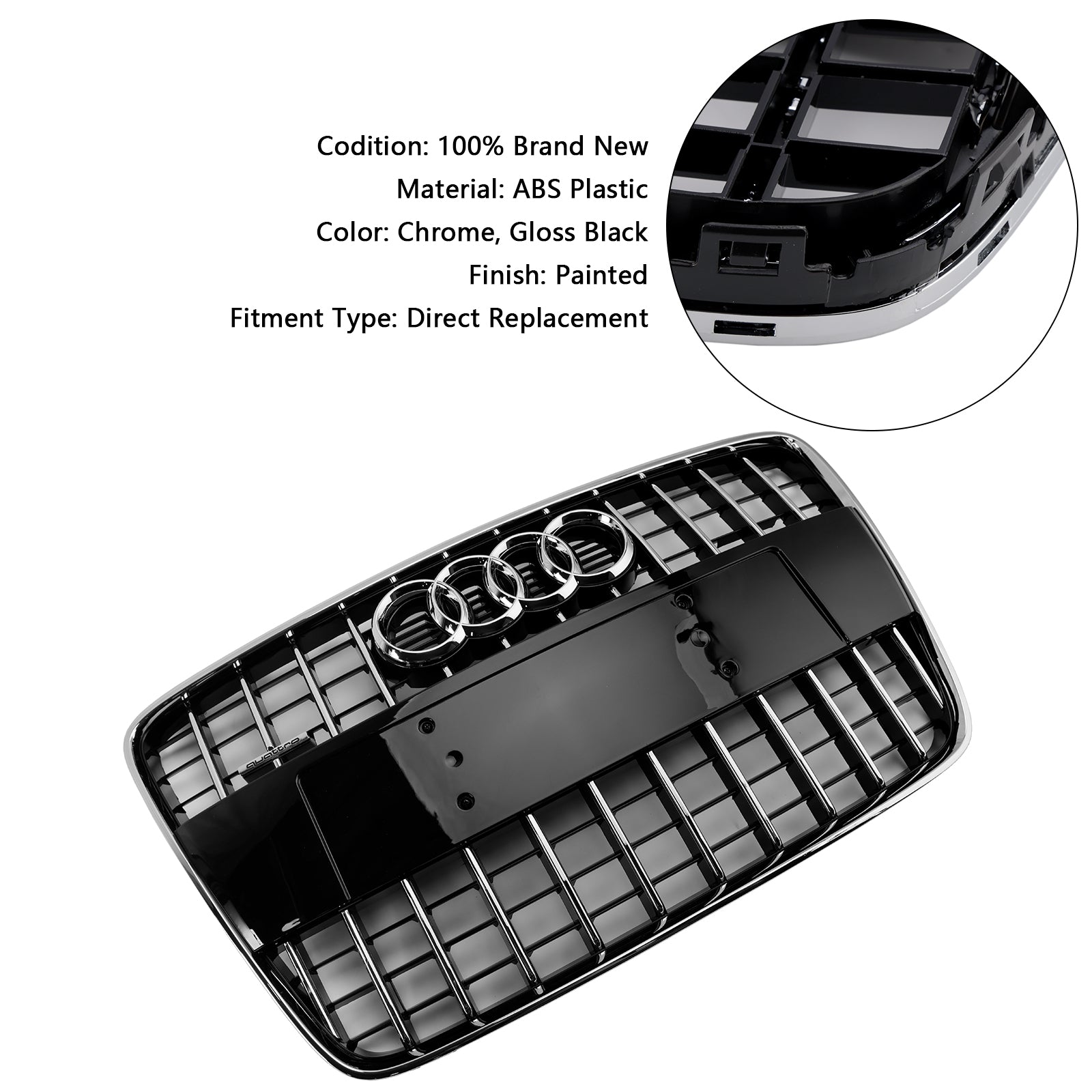 Audi Q7 SQ7 2005-2015 Sport Style Front Bumper Radiator Grille Grill