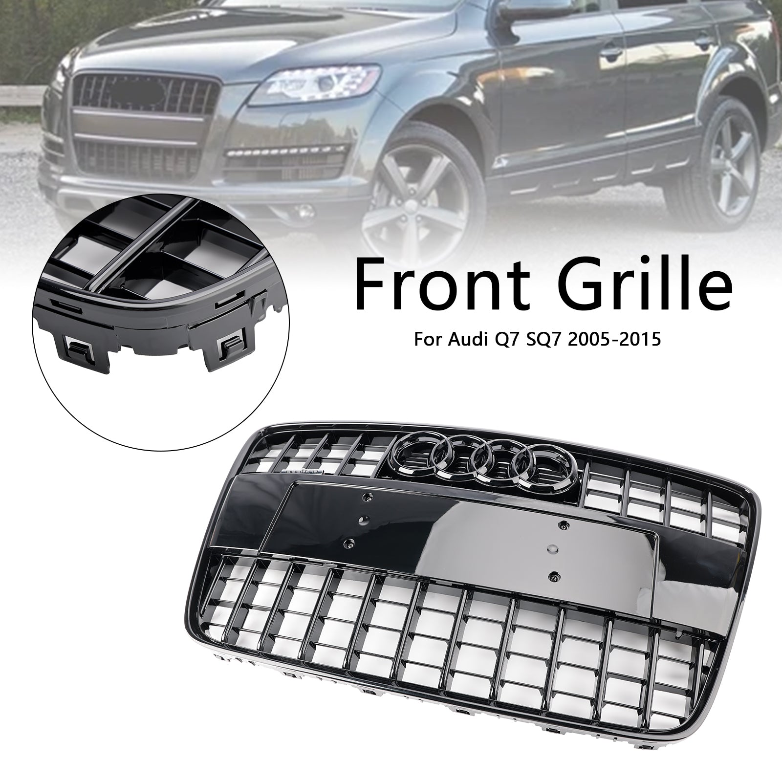 2005-2015 Audi Q7 SQ7 Sport Style Grille de radiateur de pare-chocs avant