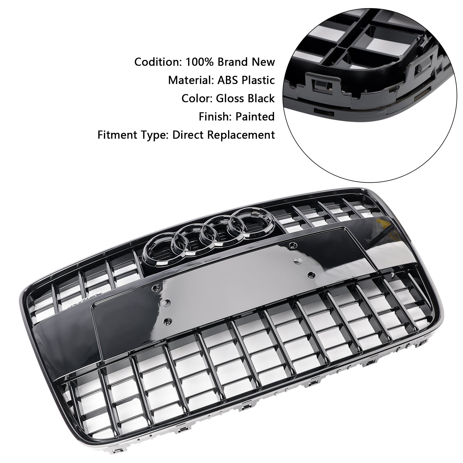 2005-2015 Audi Q7 SQ7 Sport Style Grille de radiateur de pare-chocs avant