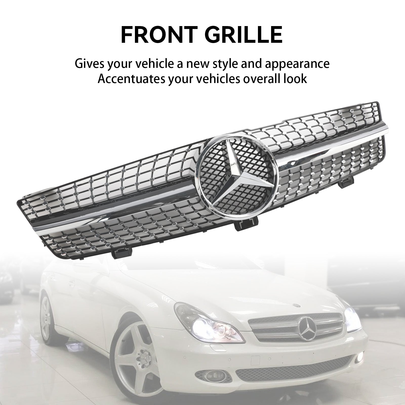 2008 2009 2010 Mercedes-Benz CLS-Klasse W219 C219 CLS500 Diamond Front Radiator Grille
