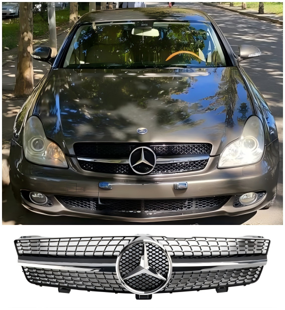 2008 2009 2010 Mercedes-Benz CLS-Klasse W219 C219 CLS500 Diamond Front Radiator Grille