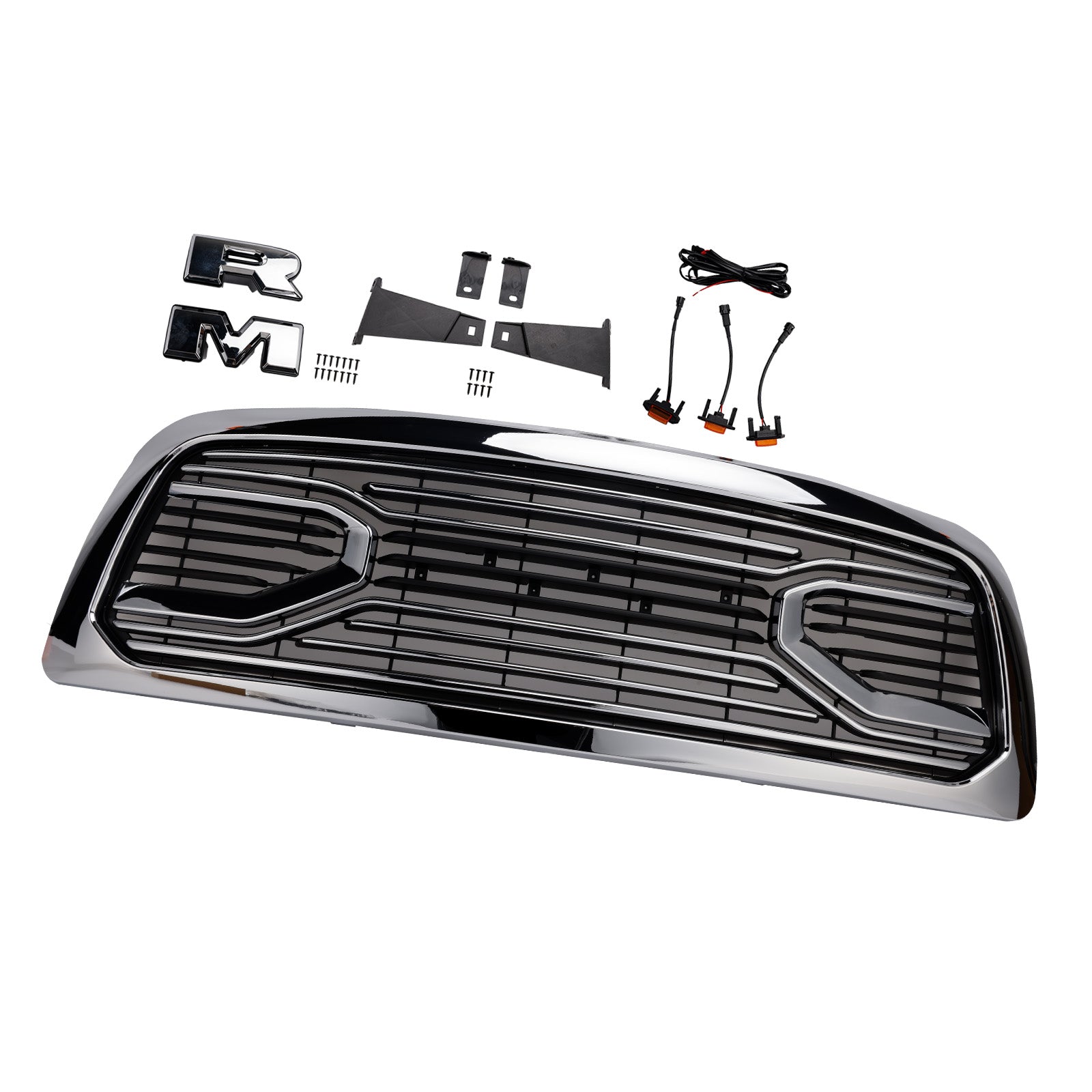 2009-2012 Dodge Ram 1500 W/ Led Light Chrome Front Bumper Grill Grille