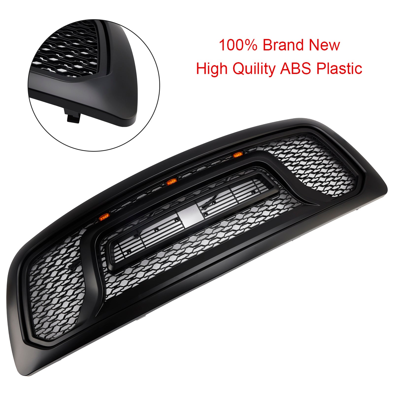 2009-2012 Dodge Ram 1500 W/Lumière LED Grille de pare-chocs avant noire