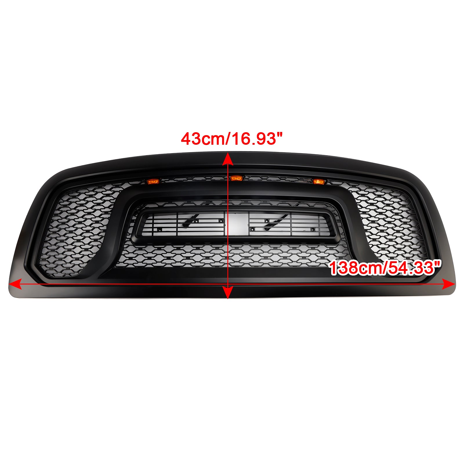 2009-2012 Dodge Ram 1500 W/Lumière LED Grille de pare-chocs avant noire