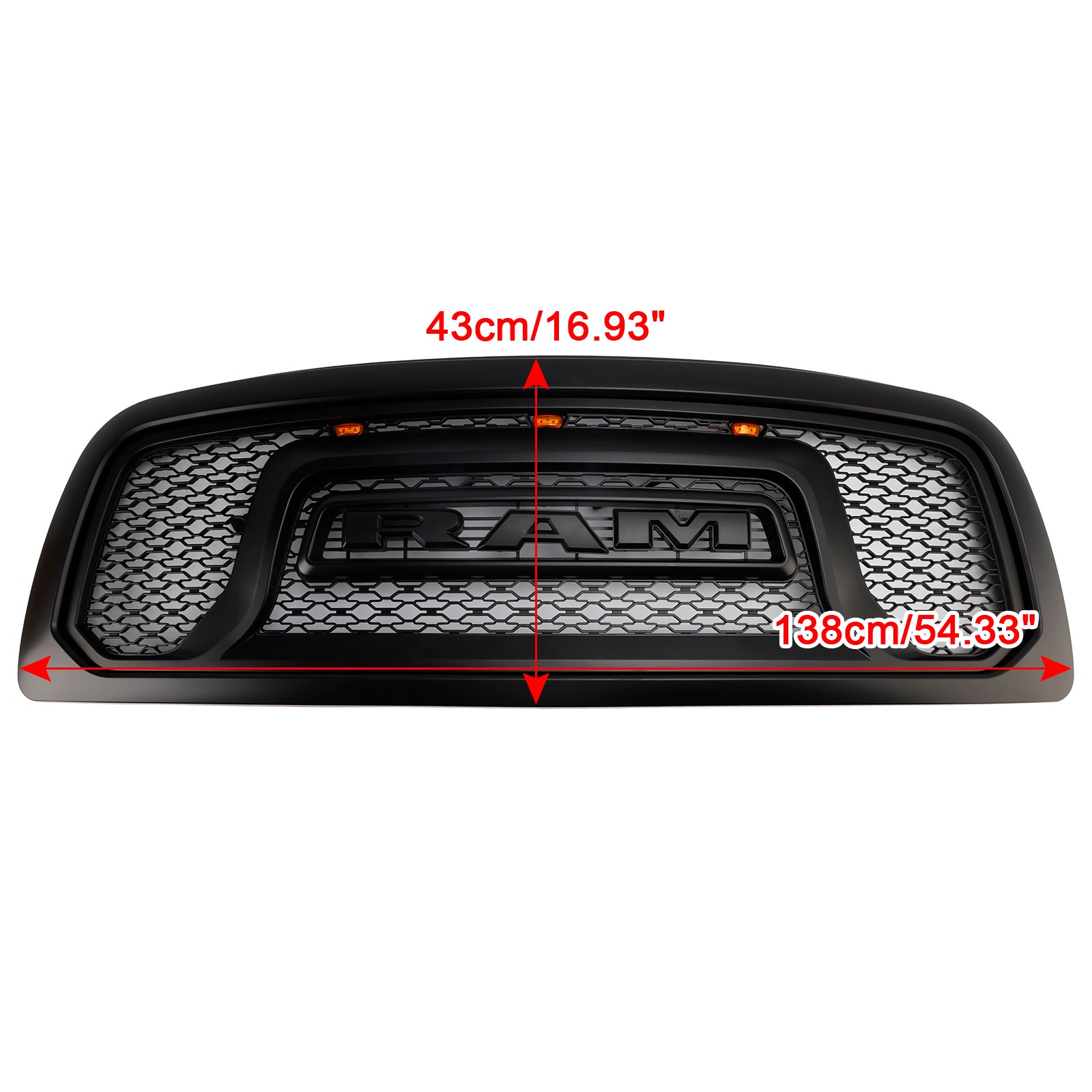 2009-2012 Dodge Ram 1500 W/ Led Light Black Front Bumper Grill Grille