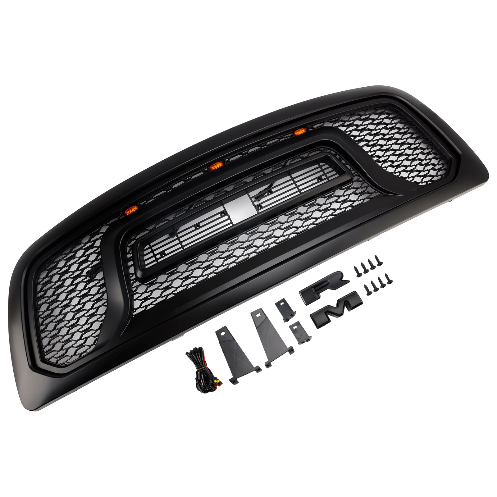 2009-2012 Dodge Ram 1500 W/Lumière LED Grille de pare-chocs avant noire