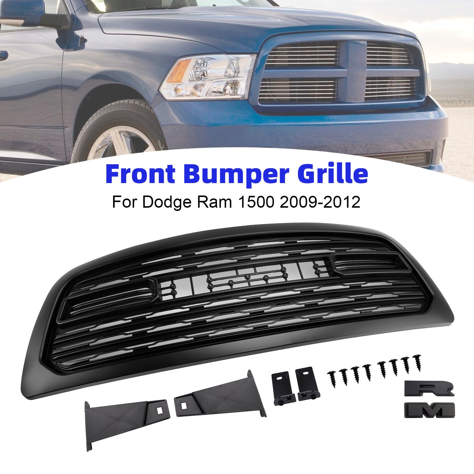 2009-2012 Dodge Ram 1500 W/Led Light LTD Style Grille de pare-chocs avant