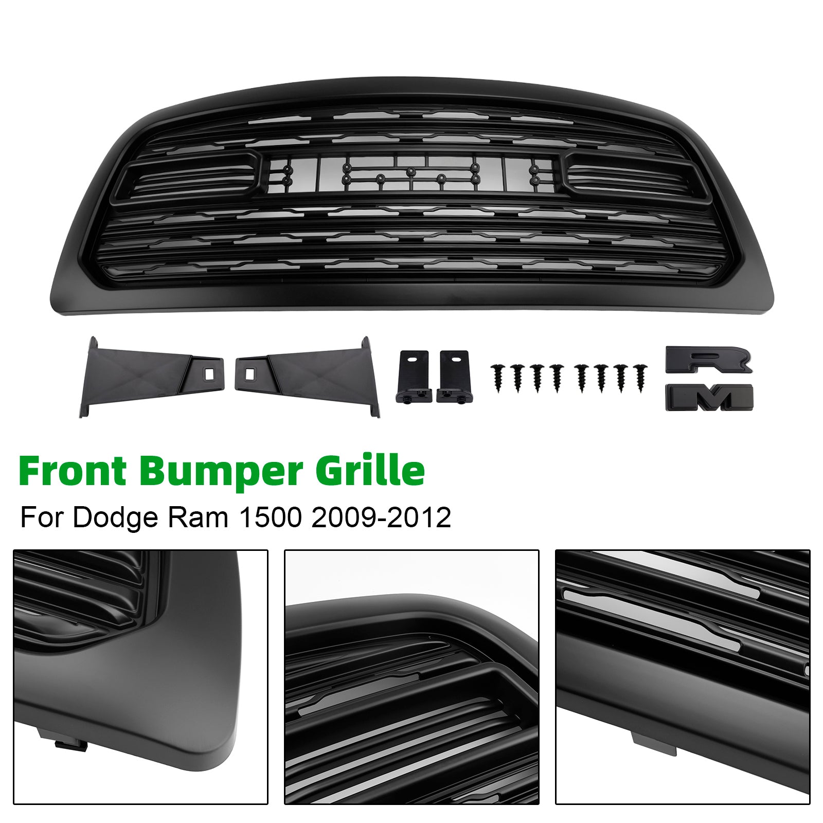2009-2012 Dodge Ram 1500 W/Led Light LTD Style Grille de pare-chocs avant