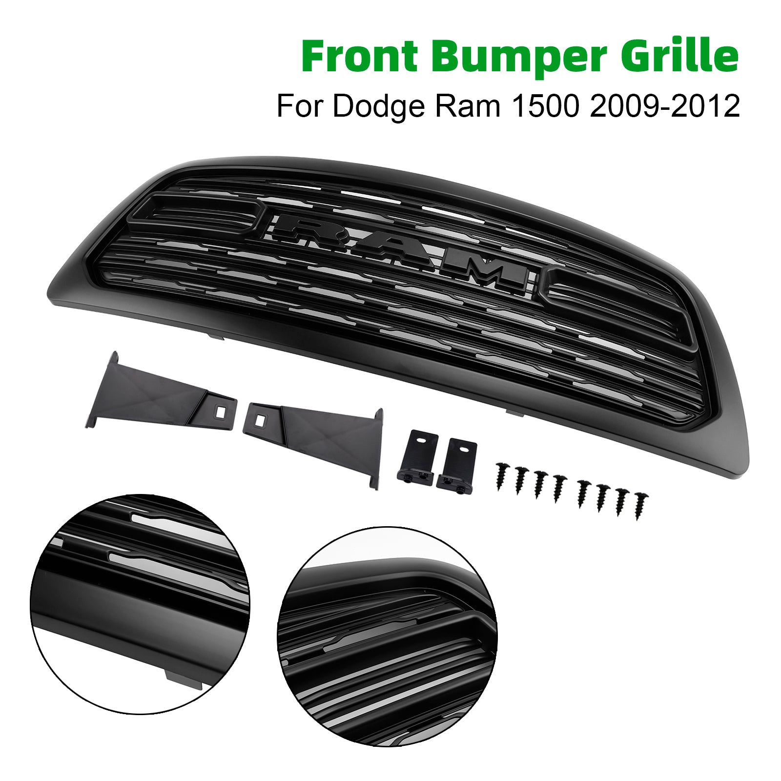 2009-2012 Dodge Ram 1500 W/ Led Light LTD Style Front Bumper Grill Grille