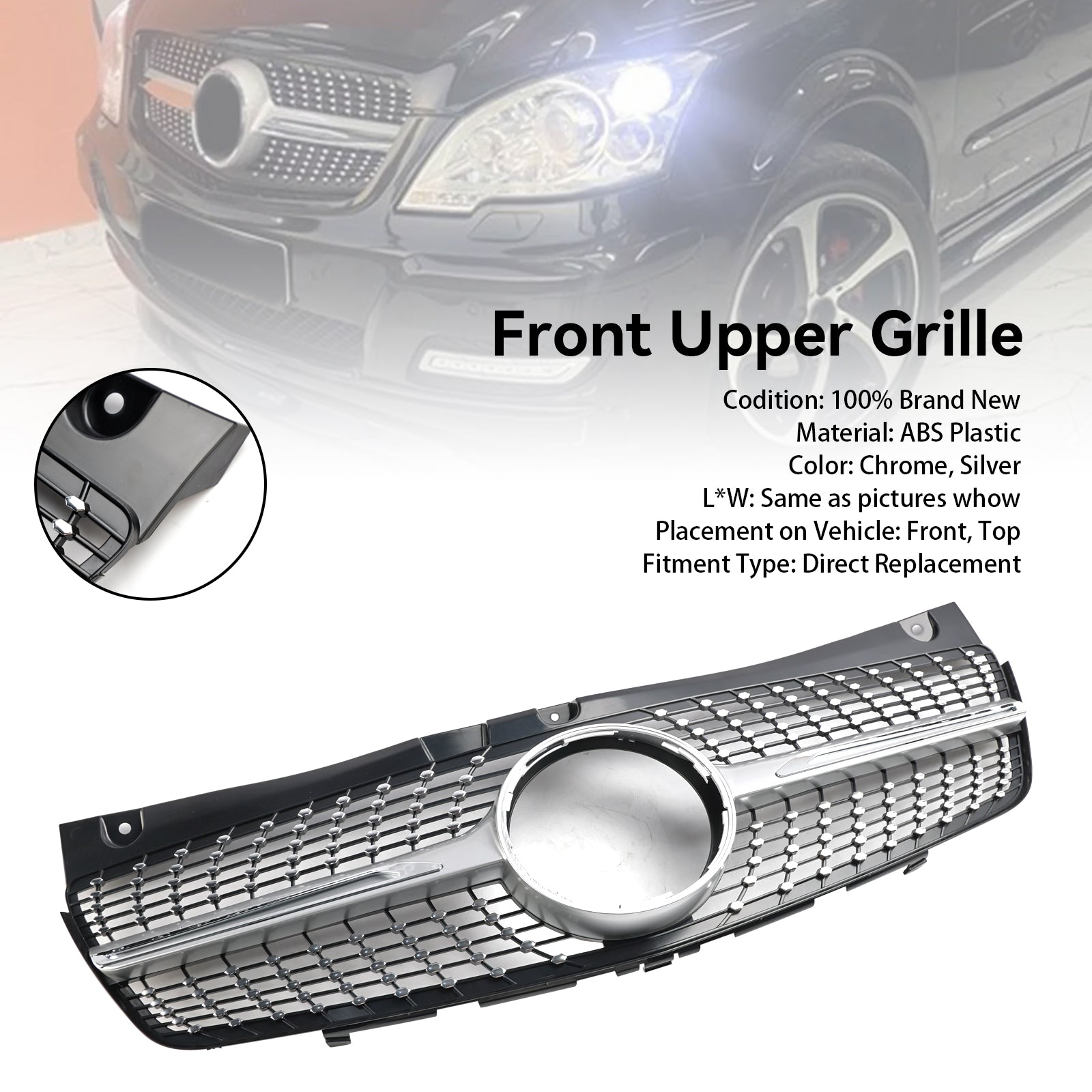 2011-2014 Mercedes Benz V-Klasse Viano W639 Diamantvormige voorbumpergrille