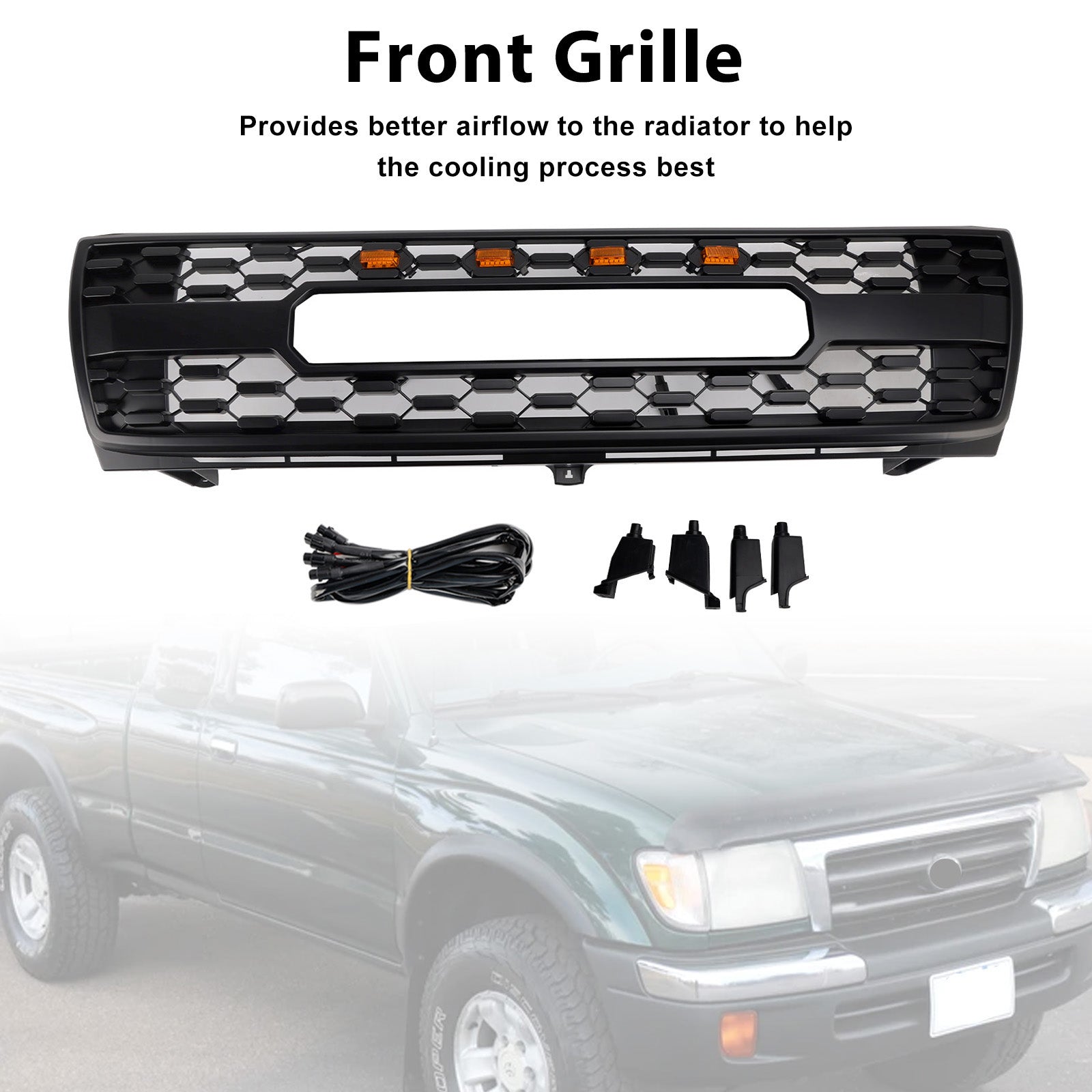 1997-2000 Toyota Tacoma TRD PRO Grille de pare-chocs avant en nid d'abeille