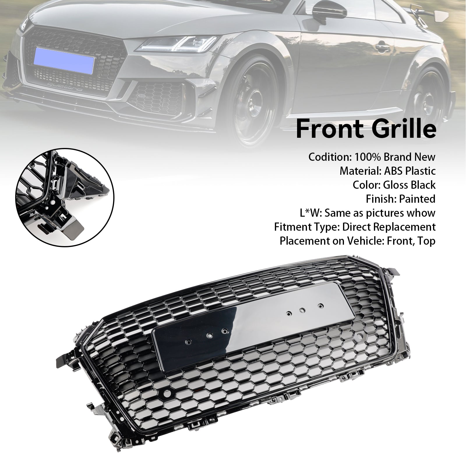 2014-2023 Audi TT MK3 FV 8S RS STYLE FARTYCONE GRILLE GRILL