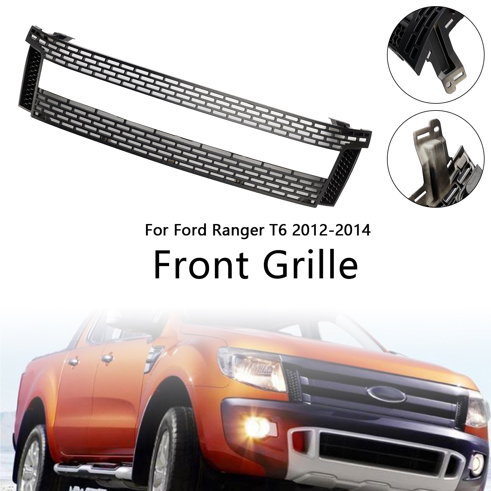 2012 2013 2014 Ford Ranger T6 PX1 Matt Black Front Front Frill Grille