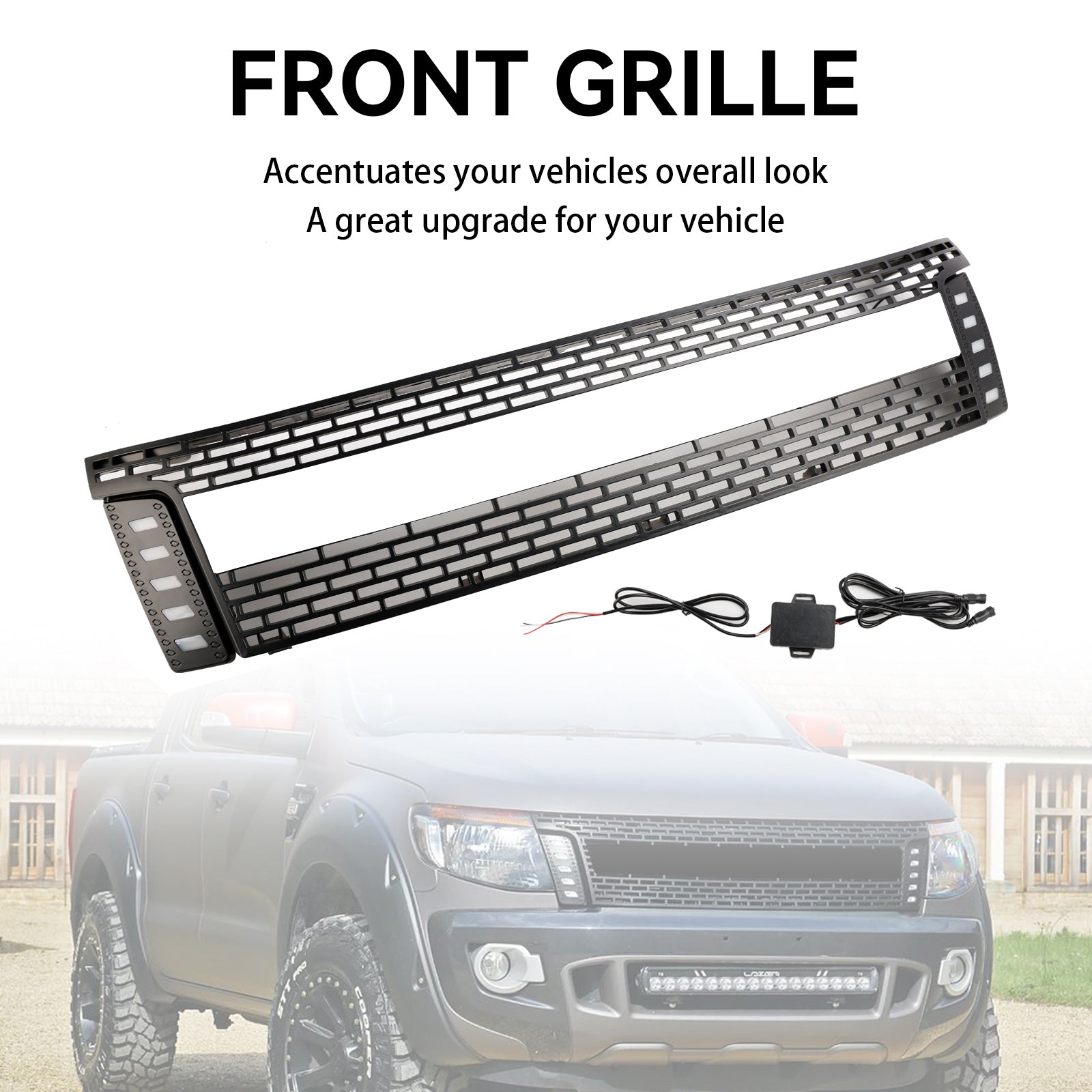 2012 2013 2014 Ford Ranger T6 PX1 Matt Black Front Front Frill Grille