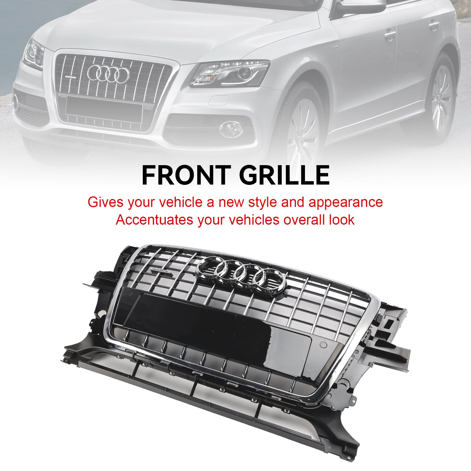 2009-2012 Audi Q5 SQ5 Grille de pare-chocs avant 8R0853651PT94 Chrome