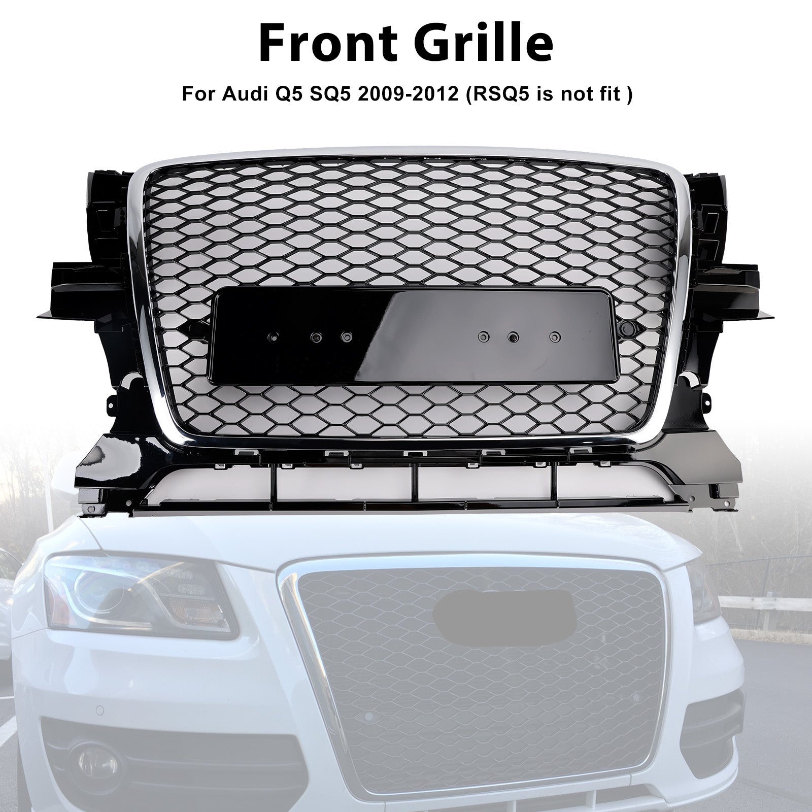 2009-2012 Audi Q5 Chrome/Black Front Bumper Grill Grille 8R0853651B