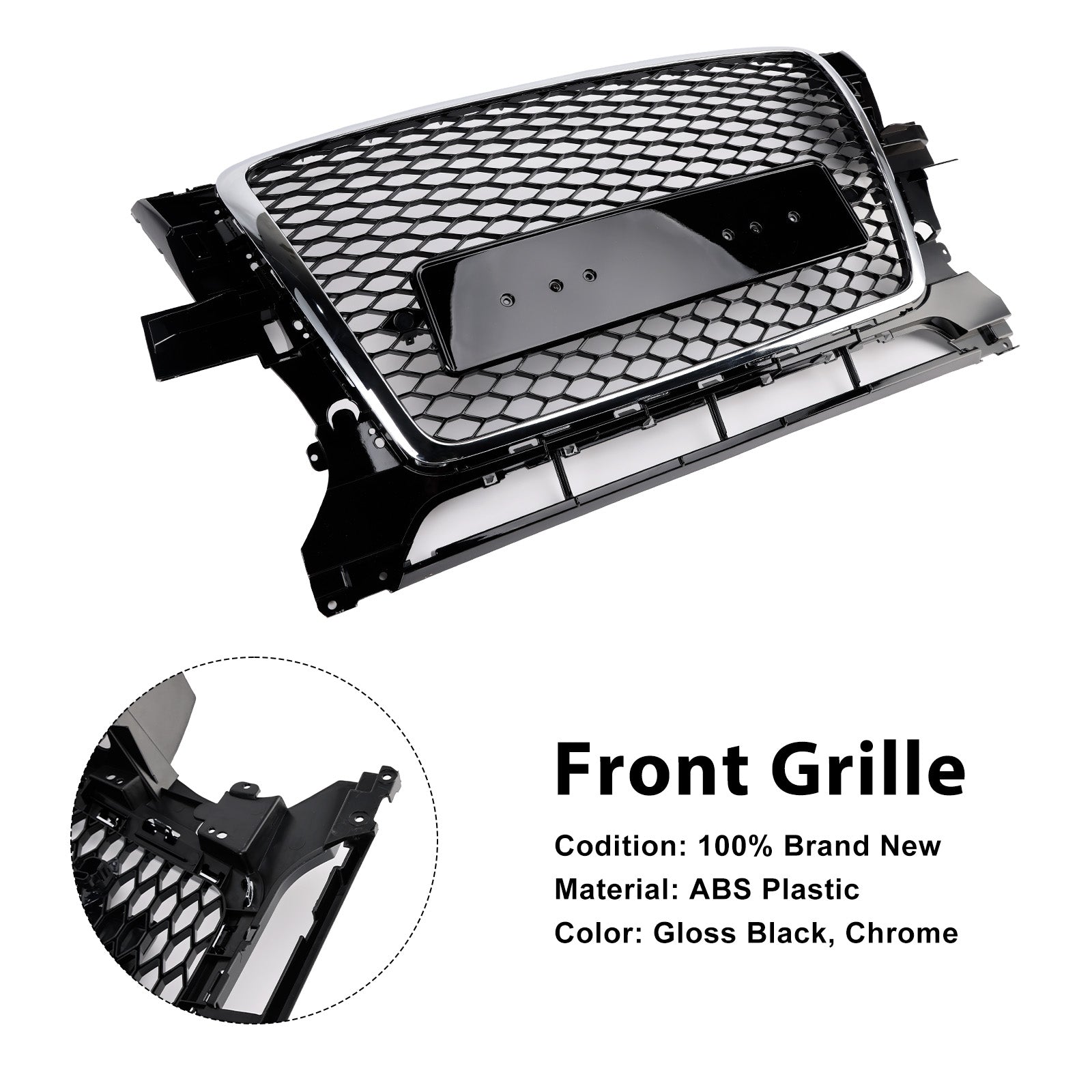 2009-2012 Audi Q5 Chrome/Black Front Bumper Grill Grille 8R0853651B