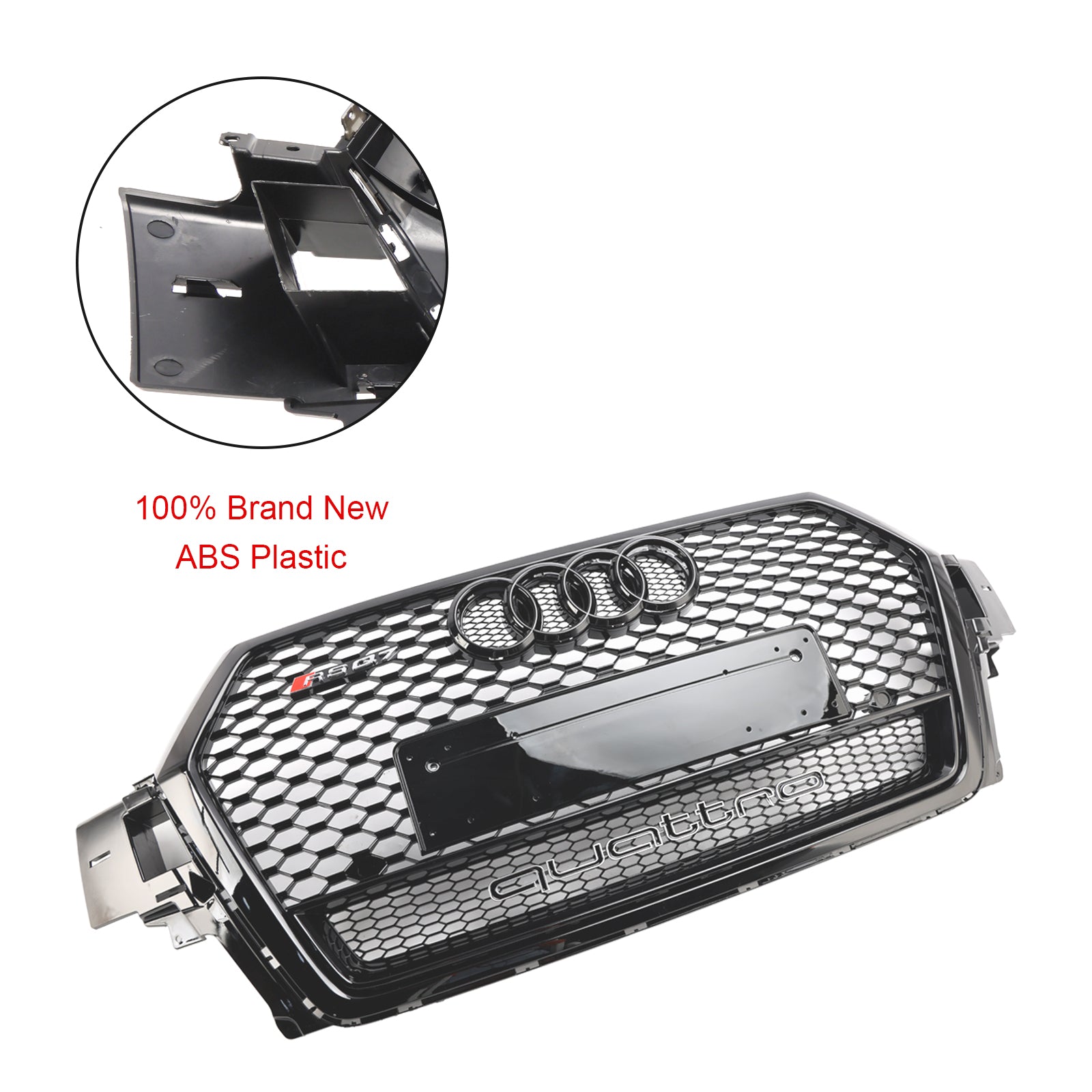 2016-2019 Audi Q7 SQ7 Gloss Black Front Bumper Radiator Vent Mesh Grille Grill