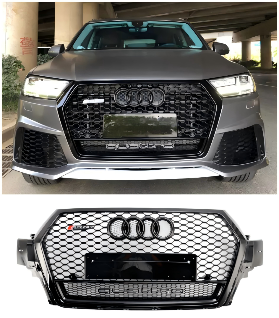 2016-2019 Audi Q7 SQ7 Gloss Black Front Bumper Radiator Vent Mesh Grille Grill